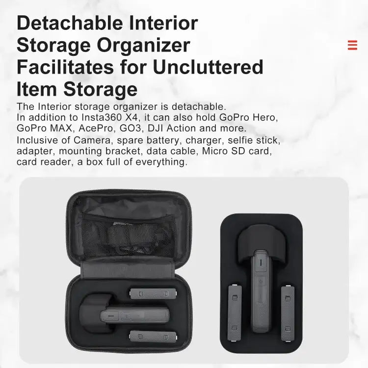 For Insta360 X5 / X4 aMagisn Storage Bag Hard Shell Protective Case - Action King