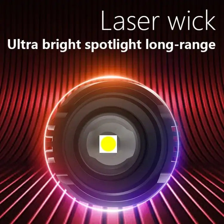 Ladattava LED-taskulamppu zoomilla ja LCD-näytöllä – 3000 mAh