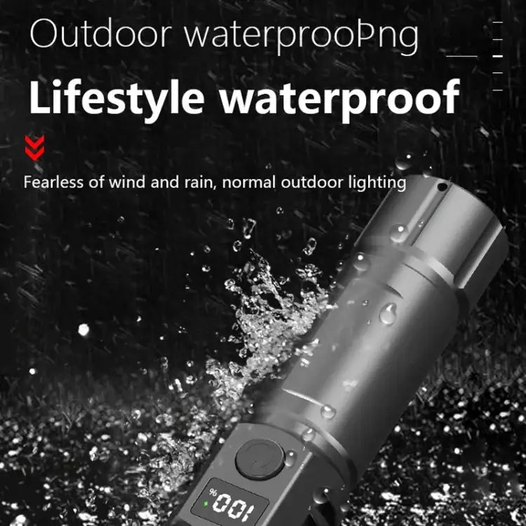 Ladattava LED-taskulamppu zoomilla ja LCD-näytöllä – 3000 mAh