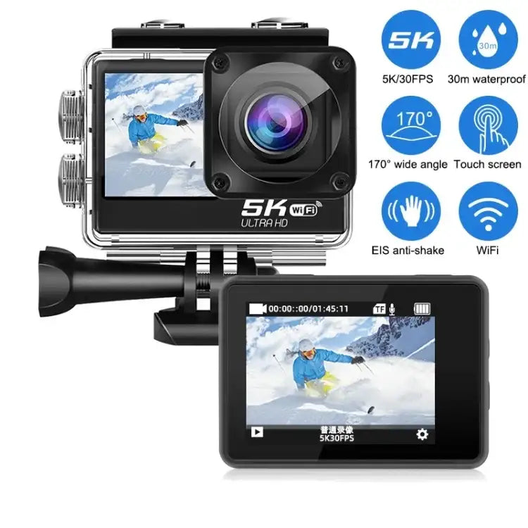 5K Action Camera Microphone - Advanced 5K Action Camera with Microphone