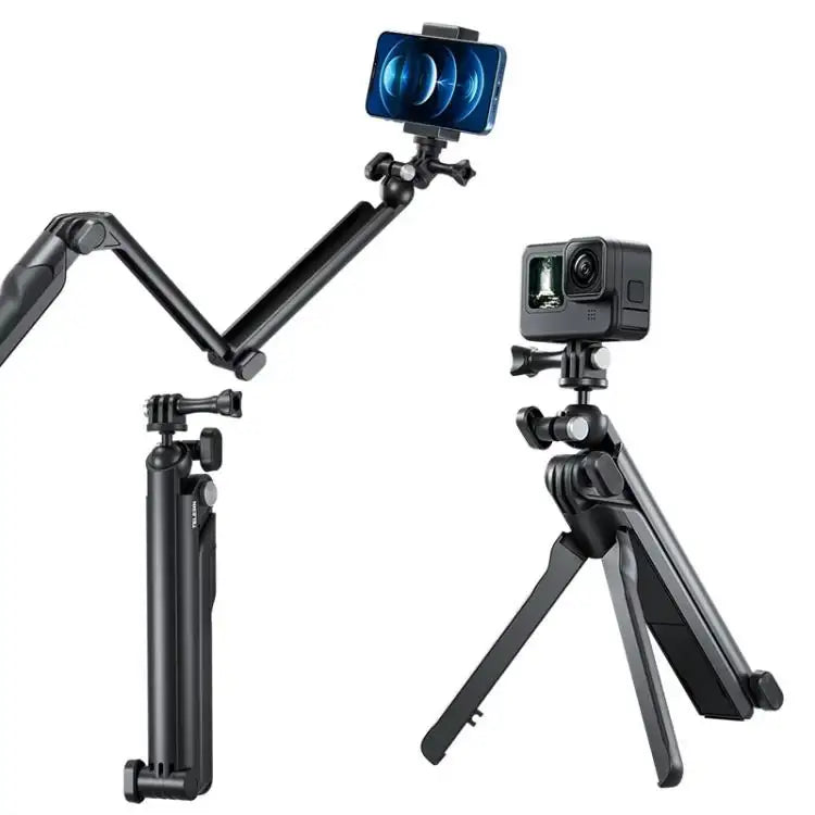TELESIN Tri-folding Tripod For Sports Camera Mobile Phone Selfie Stand Desktop Fixed Bracket - Action King
