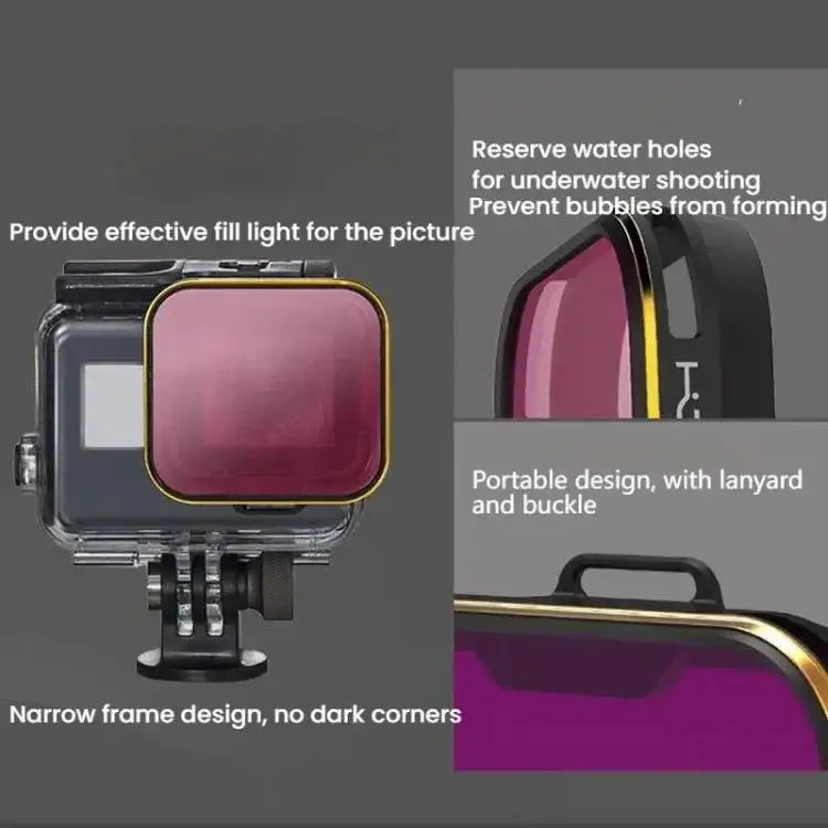 For GoPro 5/6 PGYTECH Deep Diving Snorkeling Filter Waterproof Case - Action King