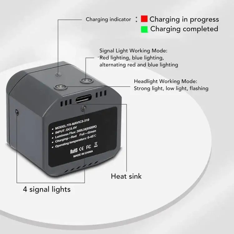 For DJI Mavic 4 Pro Drone YX 300LM Adjustable LED Spotlight Night Flight Searchlight with 3 Modes - Action King