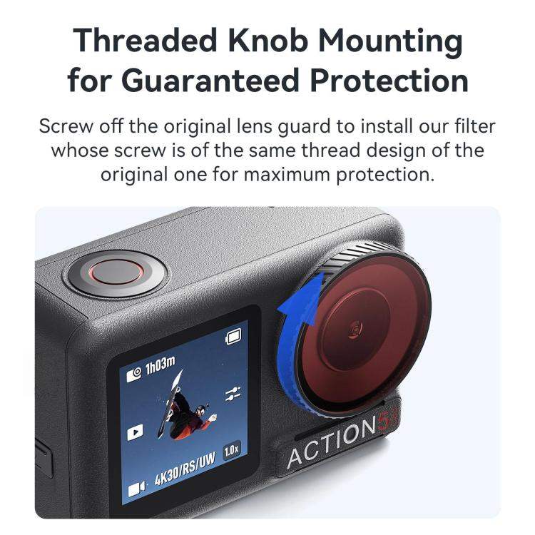 Osmo Action -sukellussuodatin huurtumisenestolla