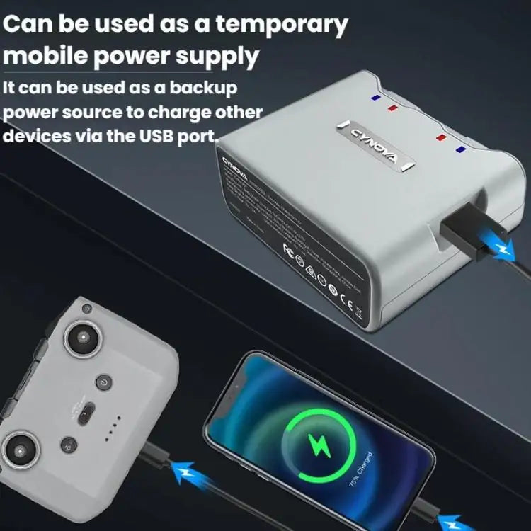 DJI Mini 2 / 2 SE / 4K CYNOVA - CYNOVA Double Charging Hub DJI:lle