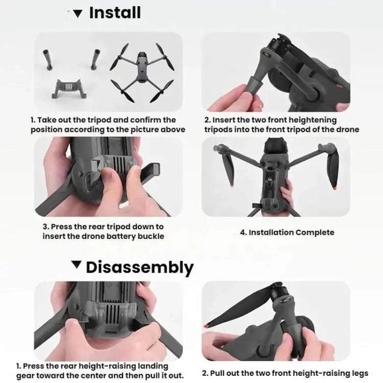Höjande landningsställ för DJI Mavic 4 Pro från BRDRC, skyddar drönaren.