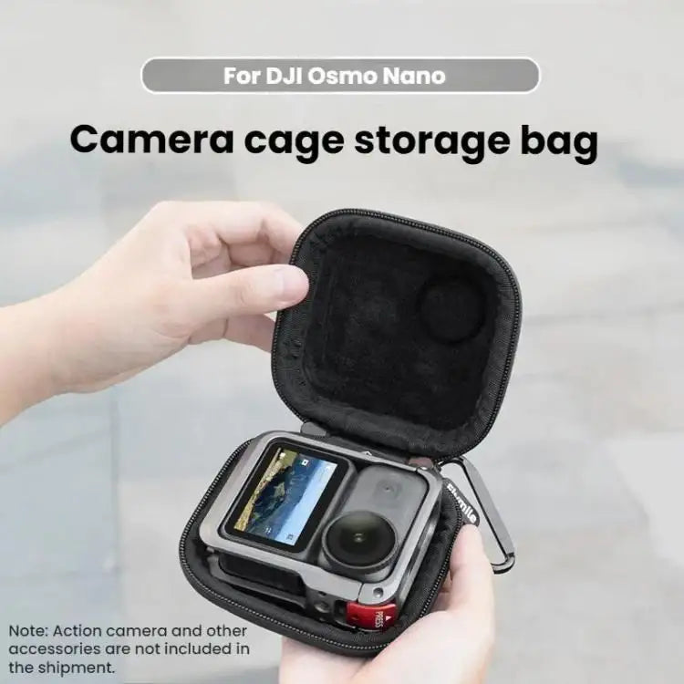 Actionkamera Storag för DJI Osmo Nano Flymile Cage Edition, svart skyddsfodral.