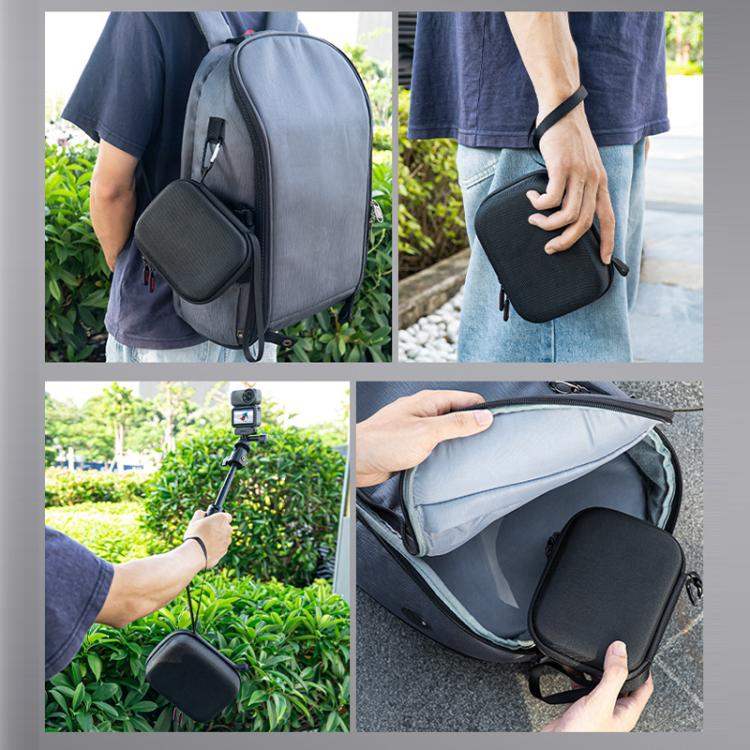 Praktisk svart väska för DJI Osmo, skyddar mot stötar och smuts, idealisk för säker transport och förvaring.