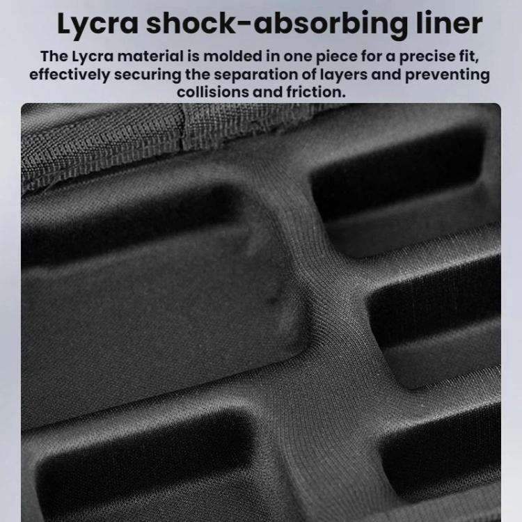 Robust, vattentät Osmo Action 6 skyddsväska från BRDRC med skräddarsydda fack för kamera & tillbehör.