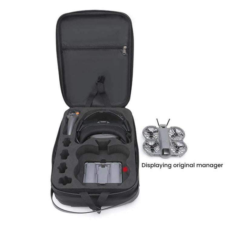 Förvaringsväska för DJI Neo 2 BKano Flying Kit med hårt skal, dubbla axelremmar och anpassat skumfack för drönare och tillbehör. Perfekt för säker transport.