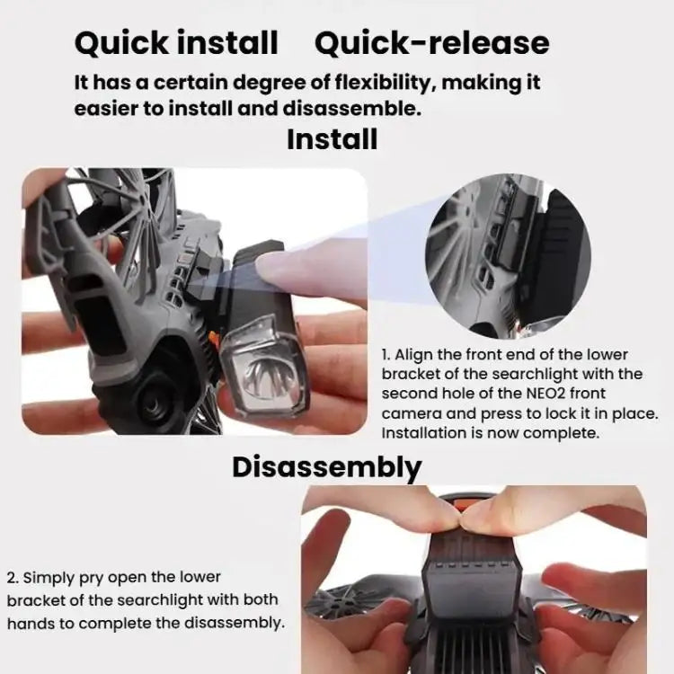 Drönarsökljus för bättre synlighet på natten. Kraftfullt drönarljus för effektiv sök och räddning.