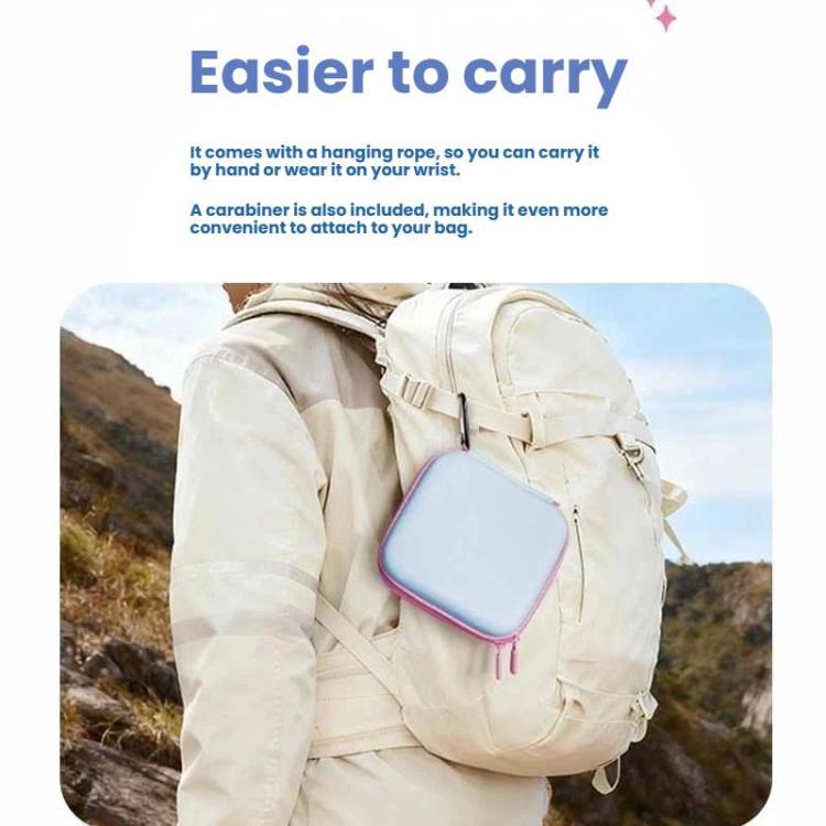 Macaron-färgad förvaringsväska för Osmo Action 6 kamera, med plats för tillbehör.