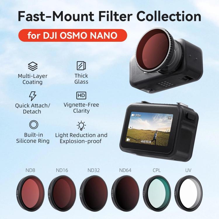 AMagisn Osmo Nano Snabbfilter för DJI Osmo Nano