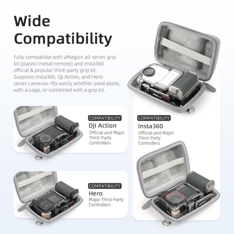 Actionkamera väska med axelrem (strap) för enkel förvaring och transport.