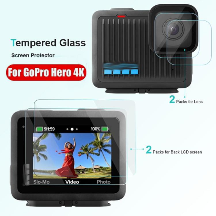 GoPro HERO 4K 2024 - Karkaistu näytön ja linssin suoja