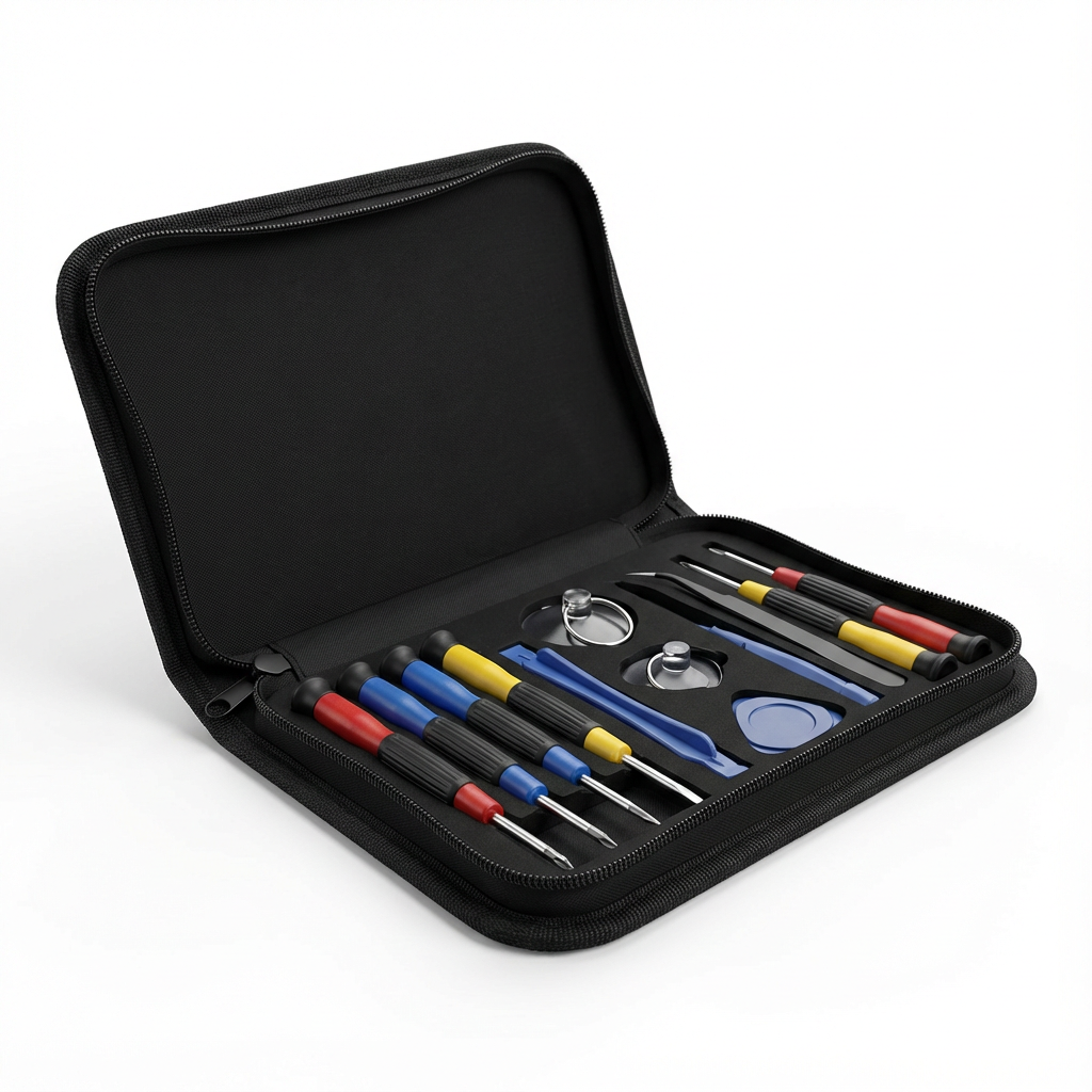 Verktygskit Mobilreparation 8 i 1 - Skruvmejslar och verktyg - Kit (Produktbild (vinkel) ⚠️)